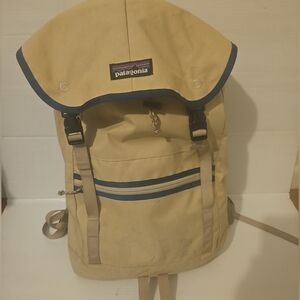 Patagonia Tan and Blue Backpack
